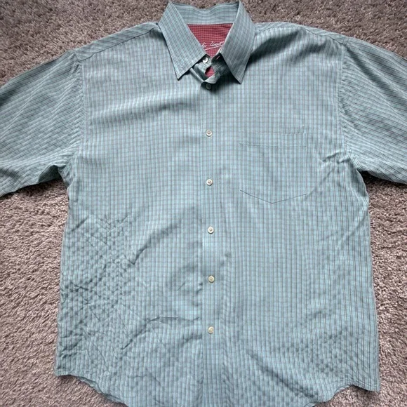 Bugatchi UOMO Button Up Men's SZ XL Short Sleeve Rayon Blend Pocket - Picture 10 of 10